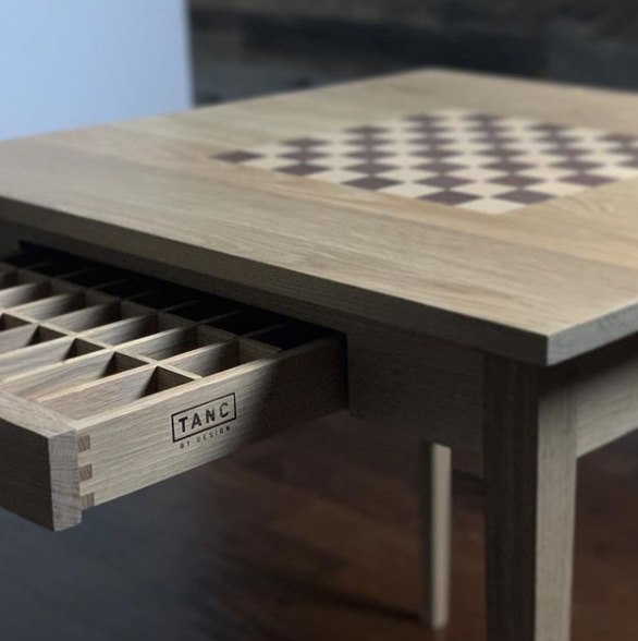 Personalized logo on wooden table