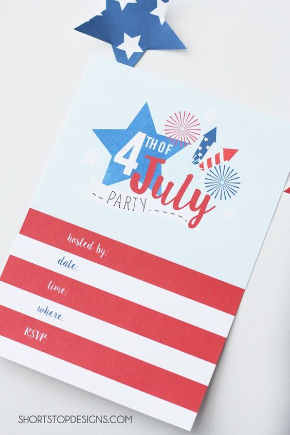 4th of July Party Invitations