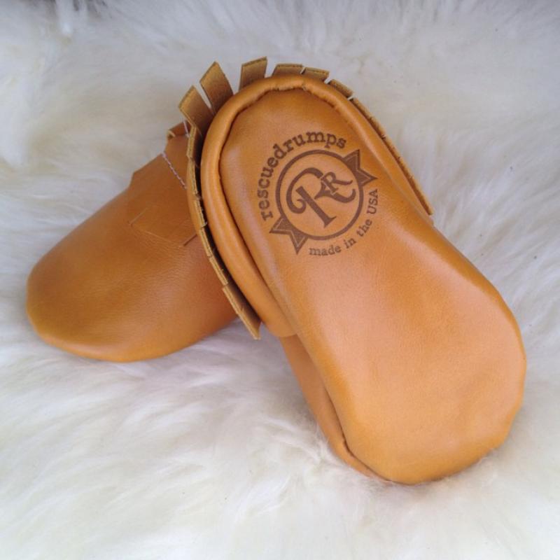 Leather baby booties