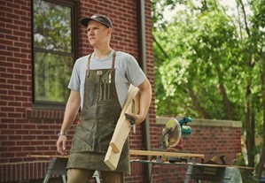 Man Wearing a Woodworking Apron